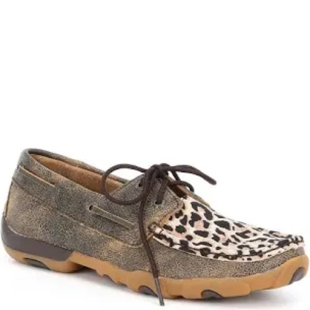 Twisted X cheetah print driving Mocs leather animal print women’s‎ size 8.5